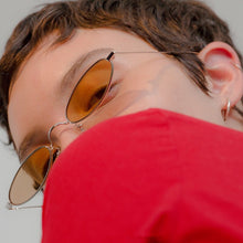 Load image into Gallery viewer, UVLAIK Vintage Small Oval Sunglasses Women Retro Brand Skinny Metal Frame Sunnies Men Sun Glasses Red Yellow Cat Eye Eyewear