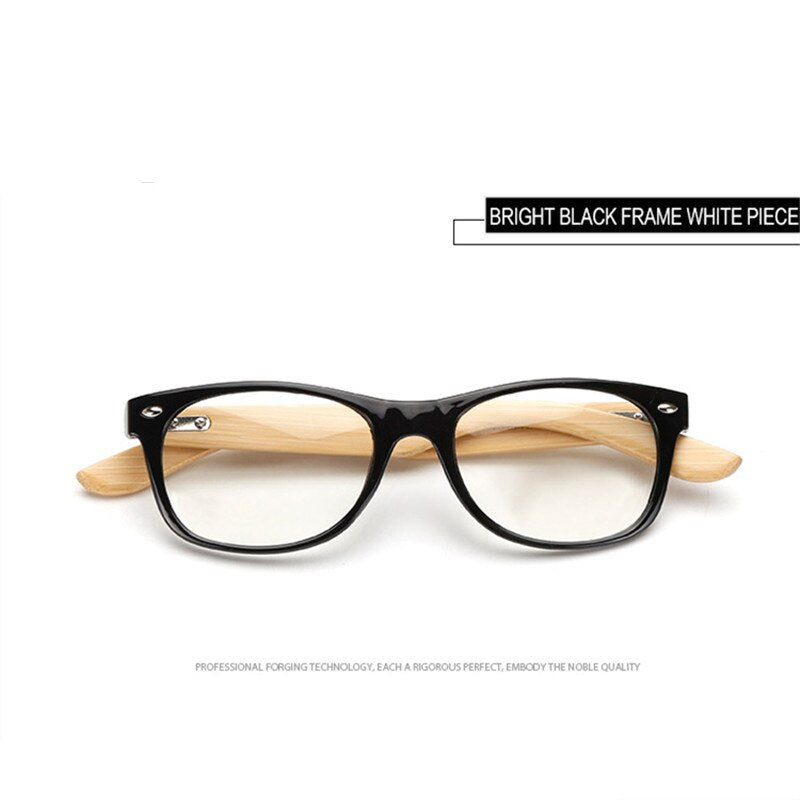 UVLAIK Wooden Eyeglasses Clear Lens Myopia Prescription Optic Glasses Men Women Bamboo Eye Glasses Transparent Spectacle Frame
