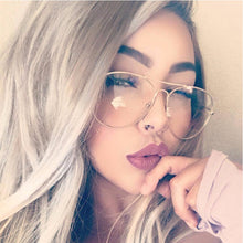 Load image into Gallery viewer, transparent women&#39;s glasses pilot glasses black frame  Spectacle Frame Clear Lens Fake Glasses feminino oculos eyeglasses