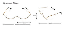 Load image into Gallery viewer, Luxury Fashion Diamond eyeglasses Alloy Frame for Women green and Red Pink Gem Lensless Chain Pendant Half Frame glasses