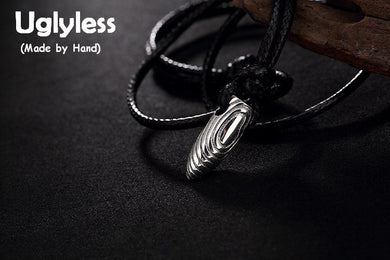Real S 925 Sterling Silver Handmade Engraved Bullet Pendant Necklaces Men Co Rope Fine Jewelry Fashion Bijoux Vintage