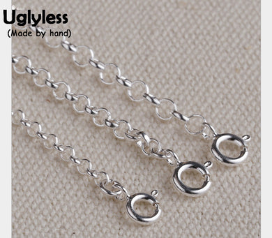 Real S925 Sterling Silver Cross Chains Necklaces without Pendants Classic Fashion Thick Accessories Fine Jewelry Bijoux