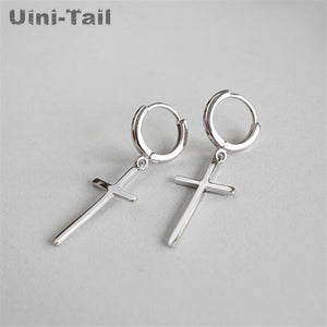 hot new 925 sterling silver temperament personality ring cross earrings fashion tide flow fashion jewelry GN666