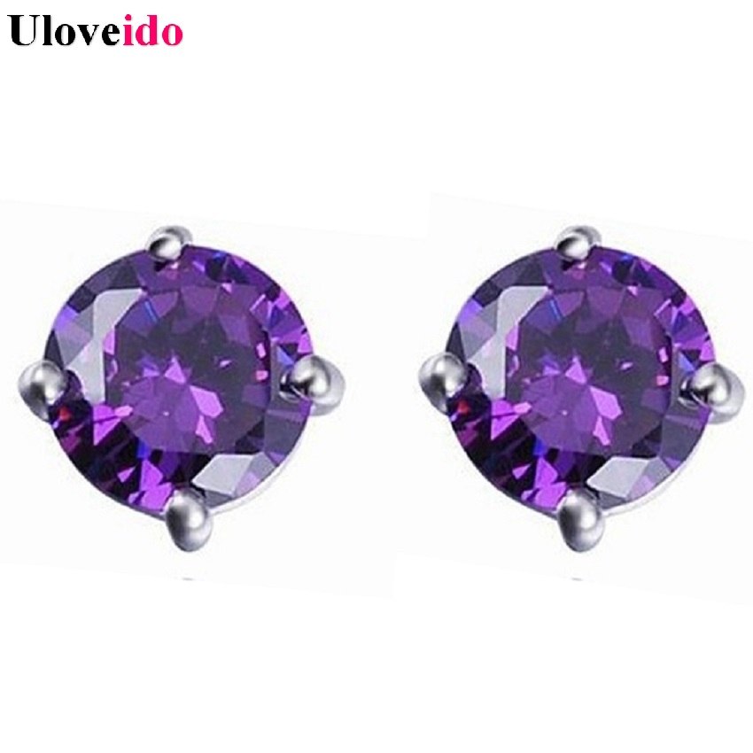 Stud Earrings Silver Plated Earring with Stones Ornamentation Rhinestone Gifts for Women Simulated Diamond Jewelry R281