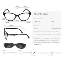 Load image into Gallery viewer, Ultem Cat Eye Spectacles Ladies Magnet Sunglasses Men Polarized Glasses Clip On Glass Plastic Titanium Eyewear Frames Women