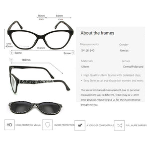 Ultem Cat Eye Spectacles Ladies Magnet Sunglasses Men Polarized Glasses Clip On Glass Plastic Titanium Eyewear Frames Women