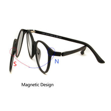 Load image into Gallery viewer, Ultem Eyeglasses Frame Men With Clip On Sunglasses Women 4 In 1 Magnetic Vintage Round Magnet Night Driving Glasses Computer