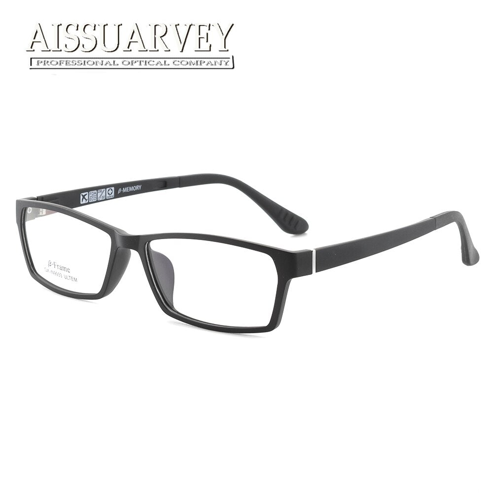 Ultem Eyeglasses Frames for Men Sport Rectangle Glasses Frame Prescription Eye Wear Optical Goggles for Man Simple Classic Black