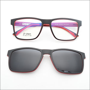 Ultem Glasses Frame For Men With Polarized Magnet Clip Sunglasses Myopia Women Eyewear Prescription Lens Driving Mirror JKK75