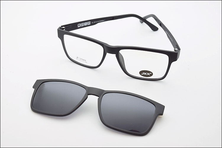 Ultem Glasses Frame For Men With Polarized Magnet Clip Sunglasses Myopia Women Eyewear Prescription Lens Driving Mirror JKK75