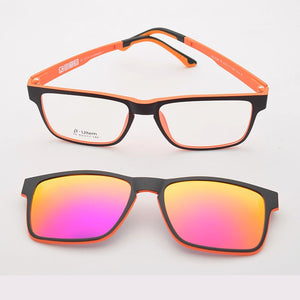 Ultem Glasses Frame For Men With Polarized Magnet Clip Sunglasses Myopia Women Eyewear Prescription Lens Driving Mirror JKK75