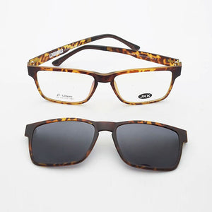 Ultem Glasses Frame For Men With Polarized Magnet Clip Sunglasses Myopia Women Eyewear Prescription Lens Driving Mirror JKK75