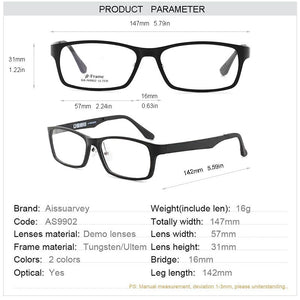 Ultem Glasses Frames for Men Sport Eyeglasses Frame Optical Classic Goggles Light Prescription Eye Wear with Nose-pads Rectangle