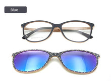Carica l&#39;immagine nel visualizzatore di Gallery, Montatura per occhiali da vista in plastica Ultem in titanio Montatura per occhiali da donna Cateye con clip magnetiche Occhiali da sole polarizzati Clip su lente 