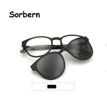 Load image into Gallery viewer, Ultem Plastic Titanium Women Optical Frame With Clip On Sunglasses Men Polarized Round Eyeglasses Eyewear Frames Uv400