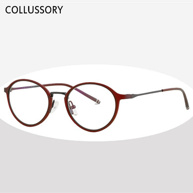 Ultem Round Eyeglasses Frame for Women Men Prescription Glasses Frames for Boy Girl Small Vintage Optical Eyewear with Clear Len