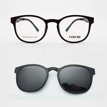 Load image into Gallery viewer, Ultra-Light Glasses Sand Black Magnet Clip Sunglasses Myopia Eyeglasses Polarized Round Frame Women&#39;s Style Functional PEL2078