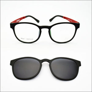 Ultra-Light Glasses Sand Black Magnet Clip Sunglasses Myopia Eyeglasses Polarized Round Frame Women's Style Functional PEL2078
