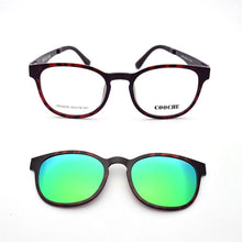Load image into Gallery viewer, Ultra-Light Glasses Sand Black Magnet Clip Sunglasses Myopia Eyeglasses Polarized Round Frame Women&#39;s Style Functional PEL2078