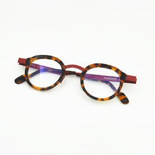 Load image into Gallery viewer, Ultra Light Steel Sheet With Acetate Glasses Brand Designer&#39;s Same Blue Tortoiseshell Frame