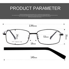 Load image into Gallery viewer, Ultra-Light Titanium Alloy Frame Eye Glasses Men Business Style Full Rim Spectacles with Spring Hinges Myopia Eyewear