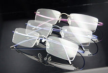 Carica l&#39;immagine nel visualizzatore di Gallery, Ultra-light Memory Titanium Glasses Frame  Men Rimless Myopia Glasses in Optical Lens Rx Prescription Eyeglasses Frames