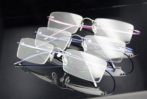 Ultra-light Memory Titanium Glasses Frame  Men Rimless Myopia Glasses in Optical Lens Rx Prescription Eyeglasses Frames