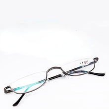 Load image into Gallery viewer, Ultra-light Metal Half Frame Reading Glasses Portable Men Business Presbyopia Glasses With Case Unisex Diopter +1.0to+4.0
