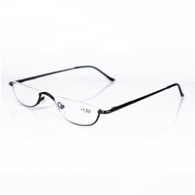 Ultra-light Metal Half Frame Reading Glasses Portable Men Business Presbyopia Glasses With Case Unisex Diopter +1.0to+4.0