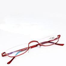 Load image into Gallery viewer, Ultra-light Metal Half Frame Reading Glasses Portable Men Business Presbyopia Glasses With Case Unisex Diopter +1.0to+4.0