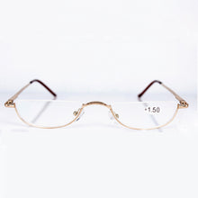 Load image into Gallery viewer, Ultra-light Metal Half Frame Reading Glasses Portable Men Business Presbyopia Glasses With Case Unisex Diopter +1.0to+4.0