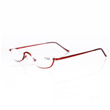 Load image into Gallery viewer, Ultra-light Metal Half Frame Reading Glasses Portable Men Business Presbyopia Glasses With Case Unisex Diopter +1.0to+4.0