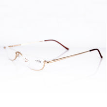 Load image into Gallery viewer, Ultra-light Metal Half Frame Reading Glasses Portable Men Business Presbyopia Glasses With Case Unisex Diopter +1.0to+4.0