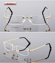 Load image into Gallery viewer, Ultra-light Rimless Alloy Glasses Farsighted Frame Diamond Cutting Myopia Frame Can Custom prescription Recipe Lense