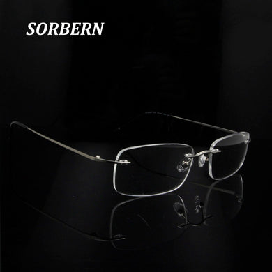 Ultra-light Rimless Glasses Frame Men Vintage Square Myopia Glasses Women'S Mens Spectacles Frame Eyeglasses Myopic Women