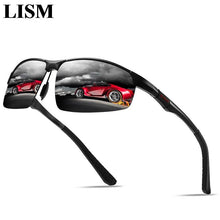 Load image into Gallery viewer, UltraLight Aluminum Magnesium Polarized Men Sunglasses HighQuality Half-frame Male Sun Glasses Cool Mirror Black Driving Glasses
