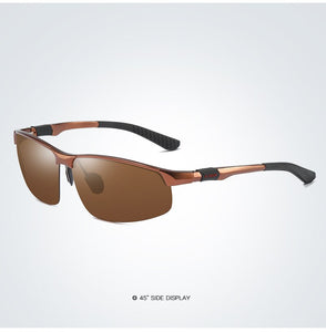 UltraLight Aluminum Magnesium Polarized Men Sunglasses HighQuality Half-frame Male Sun Glasses Cool Mirror Black Driving Glasses