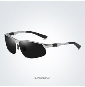UltraLight Aluminum Magnesium Polarized Men Sunglasses HighQuality Half-frame Male Sun Glasses Cool Mirror Black Driving Glasses