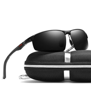 UltraLight Aluminum Magnesium Polarized Men Sunglasses HighQuality Half-frame Male Sun Glasses Cool Mirror Black Driving Glasses