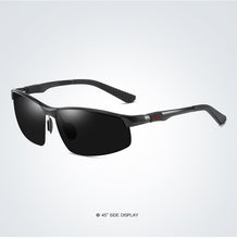 Load image into Gallery viewer, UltraLight Aluminum Magnesium Polarized Men Sunglasses HighQuality Half-frame Male Sun Glasses Cool Mirror Black Driving Glasses