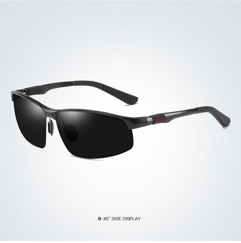 UltraLight Aluminum Magnesium Polarized Men Sunglasses HighQuality Half-frame Male Sun Glasses Cool Mirror Black Driving Glasses