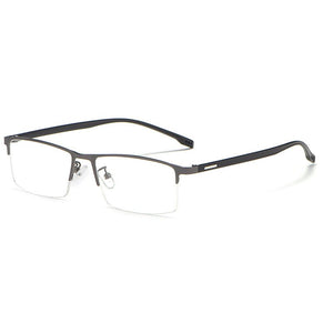 Ultralight Metal Frame Glasses Men Business Style Half Rim Nearsighted Spectacles with Spring Hinges Selling