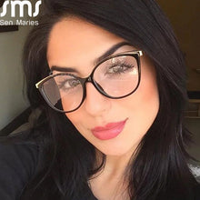 Carica l&#39;immagine nel visualizzatore di Gallery, Ultralight Optical Glasses Frames Plastic Titanium Retro Cat Eye Glasses Frames Men Women Computer Glasses
