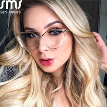 Carica l&#39;immagine nel visualizzatore di Gallery, Ultralight Optical Glasses Frames Plastic Titanium Retro Cat Eye Glasses Frames Men Women Computer Glasses
