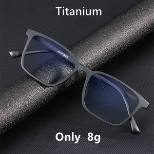 Ultralight TR90 Dlasses Frame Pure Titanium Myopia Glasses Male Comfortable Retro Square Large Frame Optical Glasses Frame 9822