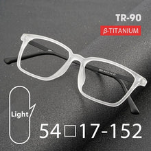 Load image into Gallery viewer, Ultralight TR90 Dlasses Frame Pure Titanium Myopia Glasses Male Comfortable Retro Square Large Frame Optical Glasses Frame 9822