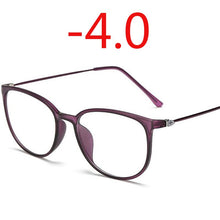 Load image into Gallery viewer, Ultralight TR90 Finished Myopia Glasses Women Men Sexy Oval Student Short-sighted Glasses Diopter -0.5 -1.0 -1.5 -2.0 To -6.0