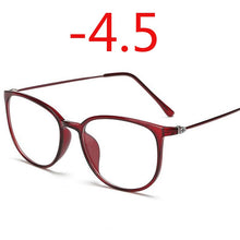 Load image into Gallery viewer, Ultralight TR90 Finished Myopia Glasses Women Men Sexy Oval Student Short-sighted Glasses Diopter -0.5 -1.0 -1.5 -2.0 To -6.0