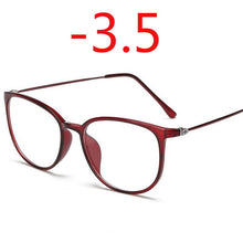 Load image into Gallery viewer, Ultralight TR90 Finished Myopia Glasses Women Men Sexy Oval Student Short-sighted Glasses Diopter -0.5 -1.0 -1.5 -2.0 To -6.0