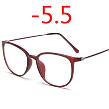 Load image into Gallery viewer, Ultralight TR90 Finished Myopia Glasses Women Men Sexy Oval Student Short-sighted Glasses Diopter -0.5 -1.0 -1.5 -2.0 To -6.0
